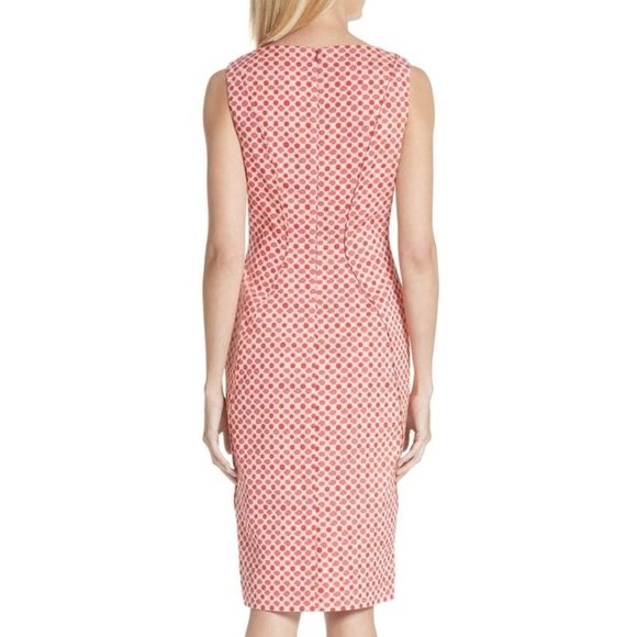 Lela Rose Polka Dot Stretch Jacquard Sheath Dress - Picture 2 of 8
